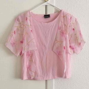 Cute Girls kids pink flower top blouse